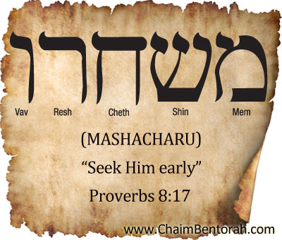 HEBREW WORD STUDY – SEEK HIM EARLY - Chaim Bentorah