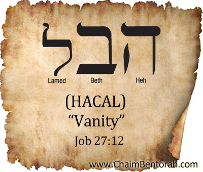 HEBREW WORD STUDY – VANITY - Chaim Bentorah