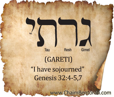 HEBREW WORD STUDY – I HAVE SOJOURNED - Chaim Bentorah