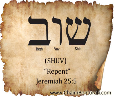 HEBREW WORD STUDY – REPENT – SHUV - Chaim Bentorah