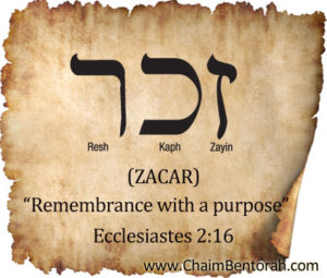 HEBREW WORD STUDY – REMEMBRANCE WITH A PURPOSE - Chaim Bentorah