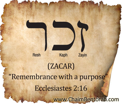 HEBREW WORD STUDY – REMEMBRANCE WITH A PURPOSE - Chaim Bentorah