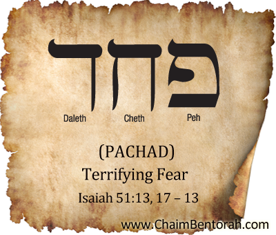 HEBREW WORD  STUDY – TERRIFYING FEAR – PACHAD – פחד