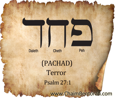 HEBREW WORD STUDY – TERROR – PACHAD – פחד 