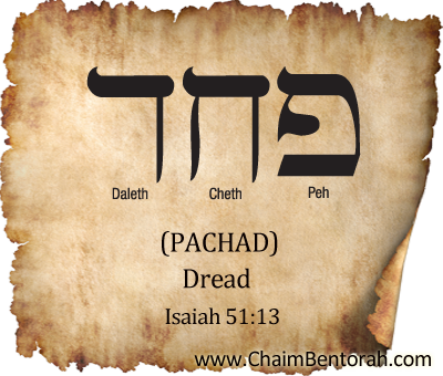 HEBREW WORD STUDY – DREAD – PACHAD פחד   