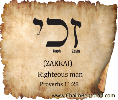 Hebrew Word Study – Righteous Man – Zakkai  זכי