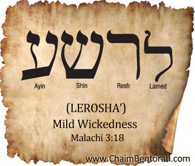 Hebrew Word Study – Mild Wickedness – Lerosha’- לרשע  