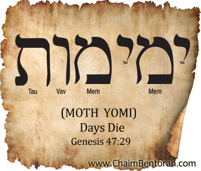 Hebrew Word Study – Days Die:  Moth  Yomi ימי מות 