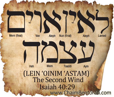 Hebrew Word Study – The Second Wind – Lein ‘Oinim ‘Astam לאין אונים עצמה 