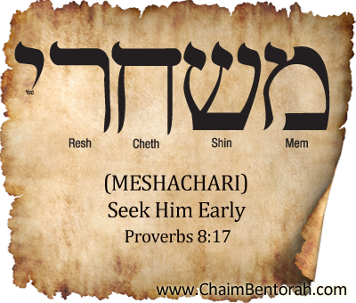 Quick Word Study – Seek Him Early – Meshachari – משחרי 