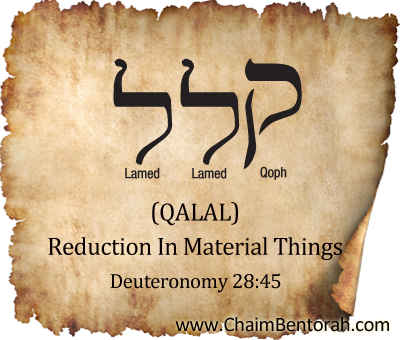 Hebrew Word Study – Reduction In Material Things – Qalal   קלל   