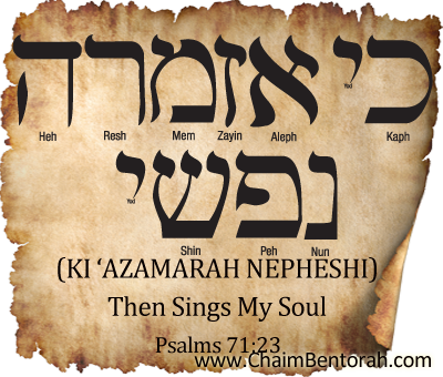 Auto DraftHebrew Word Study – Then Sings My Soul   Ki ‘Azamarah Nepheshi   כי אזמרה נפשי   